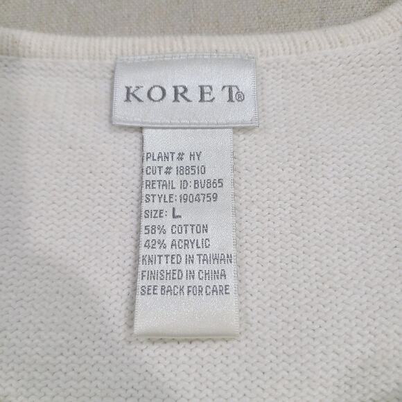 Koret Coastal Grandma Short Sleeve Sweater Patriotic Embroidered Beach Size L - Picture 4 of 12